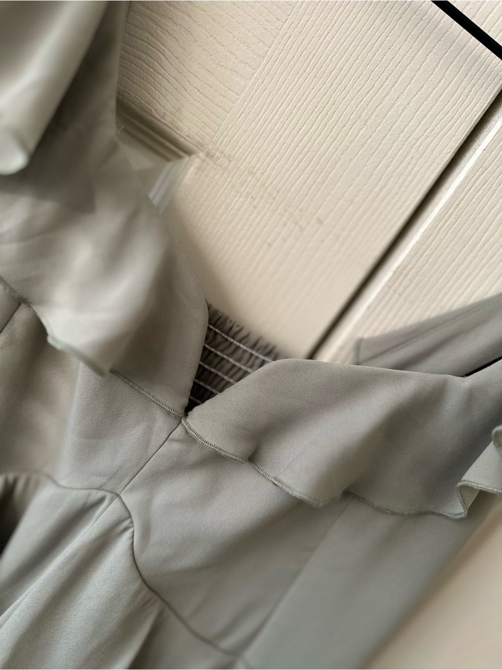 Show Me Your MuMu Paulina Peplum Olive Green Ruffle High-Low Maxi Dress Sz Large - Picture 7 of 10